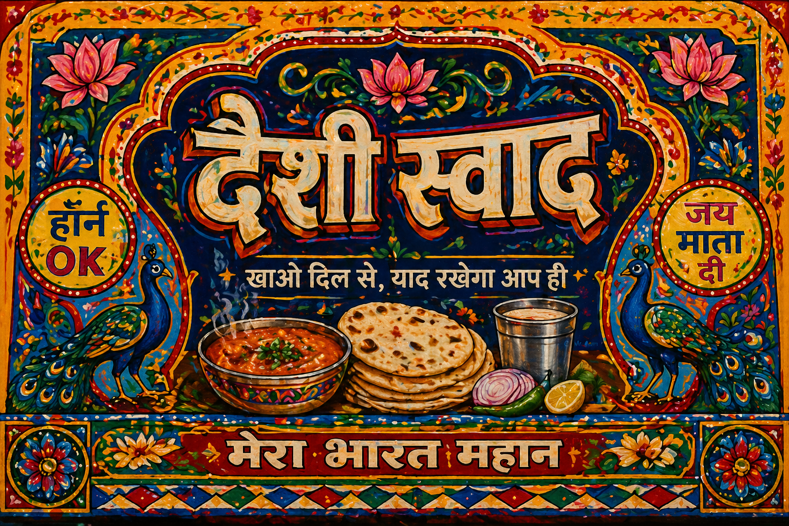 Truck-art dhaba banner — Desi Swaad